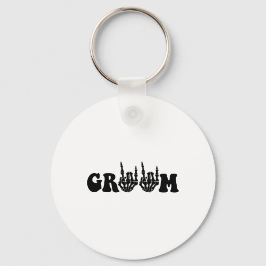 Porte-clés Groom Bride squelette gothique Halloween Mariage B (Recto)