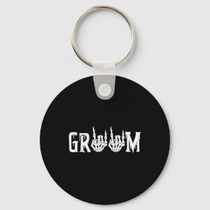 Porte-clés Groom Skeleton Rock main Halloween Mariage Bachelo