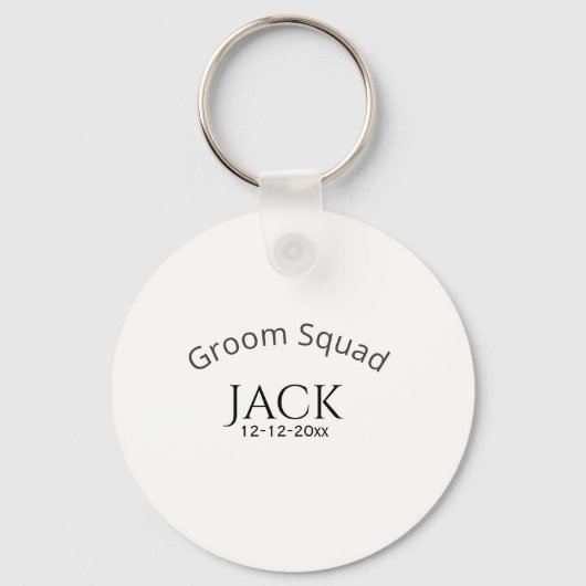 Porte-clés Groom squad name date year bold letter bachelorett (Recto)