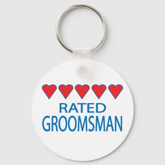 Porte-clés Groomsman de cinq coeurs (Recto)