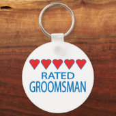 Porte-clés Groomsman de cinq coeurs (Recto)
