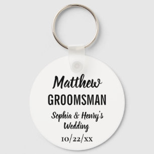 Porte-clés Groomsman Gift Modern Typography Wedding