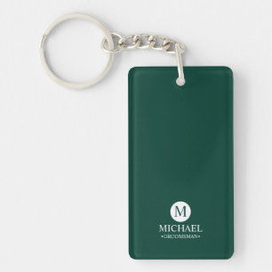Porte-clés Groomsmen Personnalisé Classique Monogramme et nom