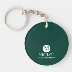 Porte-clés Groomsmen Personnalisé Classique Monogramme et nom