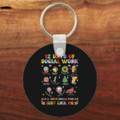 Porte-clés Groovy 12 Days Of Social Work Christmas School Soc (Recto)
