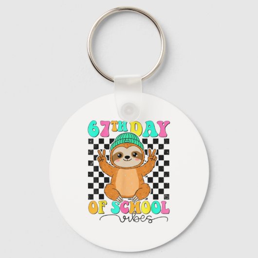 Porte-clés Groovy 67 Days Of School Funny 67 Students Peace S (Recto)
