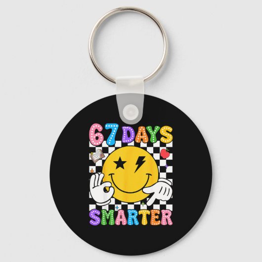Porte-clés Groovy 67th Day Of School Shirt 67 Days Smarter Te (Recto)