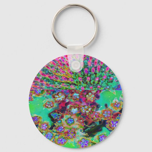 Porte-clés Groovy Abstrait Psychedelique Sedum Violet (Recto)