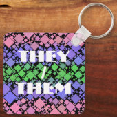 Porte-clés Groovy Boho Rétro Mod Géométrique Fierté Trigender (Verso)