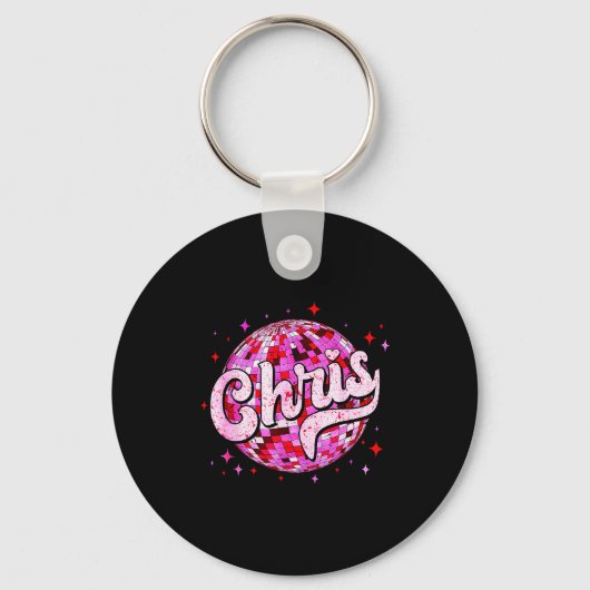Porte-clés Groovy Chris First Name D I Love Chris Tees Meme (Recto)