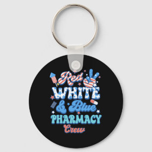 Porte-clés Groovy Équipe Pharmacie Rouge Blanc Bleu Pharmacie