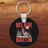 Porte-clés Groovy Funny Santa Out Here Byllin' Bysketbyll Chr (Recto)