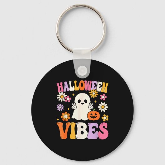 Porte-clés Groovy Halloween Vibes Costume Ghost Pumpkin (Recto)