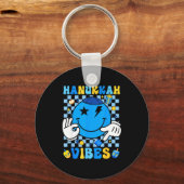 Porte-clés Groovy Hanukkah Vibes Chanukah Pajama Happy Hanukk (Recto)