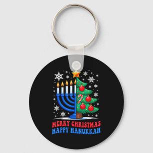 Porte-clés Groovy Joyeux Chrismukkah Joyeux Noël Hanukkah