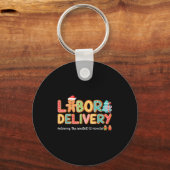 Porte-clés Groovy Labor And Delivery Christmas L&d Nurse (Recto)