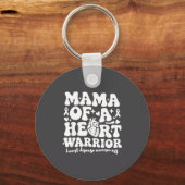 Porte-clés Groovy Mama Of A Heart Warrior Chd Awareness Heart (Recto)