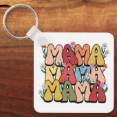 Porte-clés Groovy "Mama" with Wildflowers (Recto)