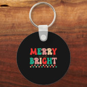 Porte-clés Groovy Merry And Bright Christmas Matching Family (Recto)