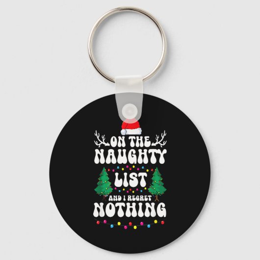 Porte-clés Groovy Naughty List Christmas Xmas Santa Mens Wome (Recto)