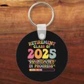 Porte-clés Groovy Retirement Cl Of 2025 Teacher Countdown Loa (Recto)