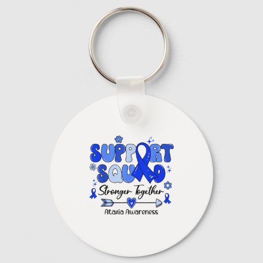 Porte-clés Groovy Support Squad Ruban Bleu de sensibilisation (Recto)