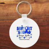 Porte-clés Groovy Support Squad Ruban Bleu de sensibilisation (Recto)