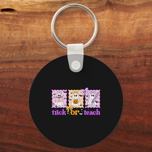 Porte-clés Groovy Teacher Halloween Trick Or Teach Ghost Men (Recto)