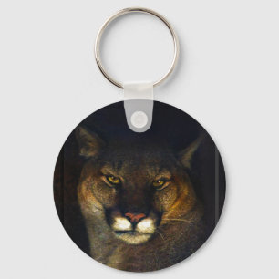 Porte-clés Gros Chat Cougar Mountain Lion Art Design