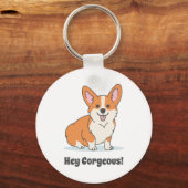 Porte-clés Gros Chiot Corgi - Hey Corgeous (Recto)