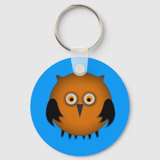 Porte-clés Gros Hibou Orange (Recto)