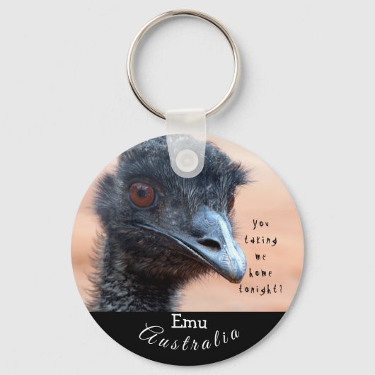 Porte-clés Gros plan drôle d'un Emu en Australie (Recto)