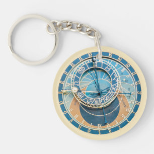 Porte-clés Gros plan sur l'horloge astronomique de Prague, R.