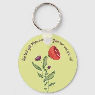 Porte-clés Gros Sis Petite Soeur Douce Citation Fleurs Sauvag