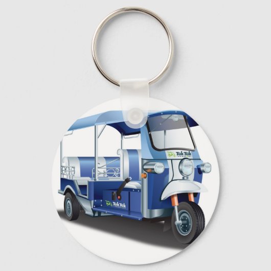 Porte-clés Gros Tuk-tuk bleu (Recto)