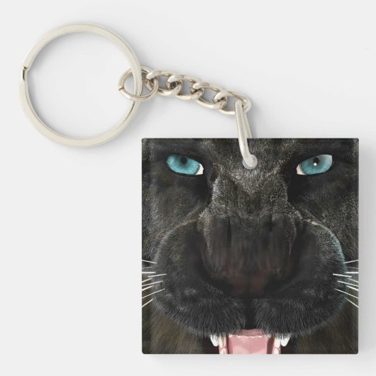 Porte-clés Grosse chatte Panthère noire (Devant)