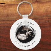 Porte-clés Grossesse Bébé Sonogramme Ultrasons Photo Date d'é (Recto)