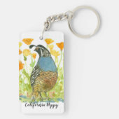 Porte-clés Grotte à fleurs de Californie Oiseau d'État (Dos)