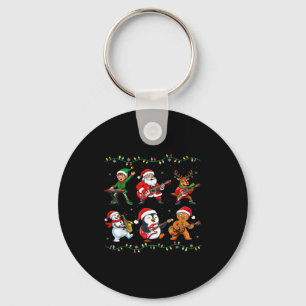 Porte-clés Groupe de Noël Santa Elf Guitare Rock And
