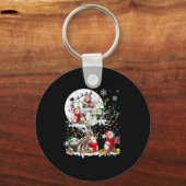 Porte-clés Groupe Père Noël Reindeer Elf Rats Sur Arbre Noël (Recto)