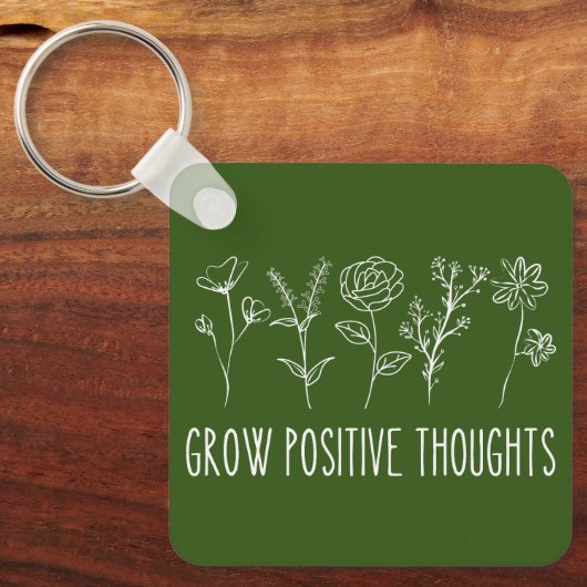 Porte-clés Grow Positive Thoughts Aesthetic (Recto)