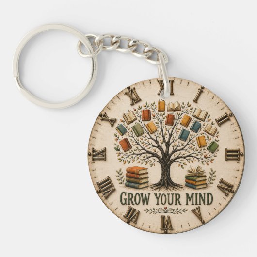 Porte-clés Grow Your Mind Book Reading Teacher Gift (Devant)