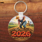 Porte-clés “Grow Your Own Luck Tomato Farming Keychain” (Recto)