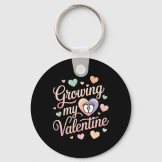 Porte-clés Growing My Valentine By Feet Heart Design 
