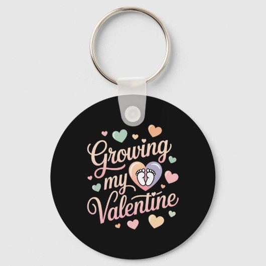 Porte-clés Growing My Valentine By Feet Heart Design (Recto)