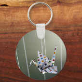 Porte-clés grue poka dot origami (Recto)