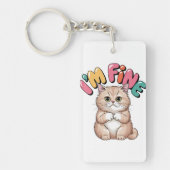 Porte-clés Grumpy Cat "I'm Fine" Funny Cartoon Shirt (Devant)