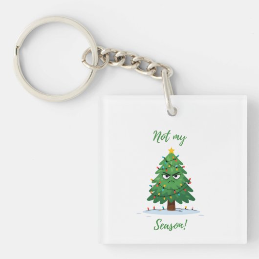 Porte-clés Grumpy Christmas Tree Cartoon – Funny "Not My Seas (Devant)