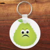Porte-clés Grumpy Fuzzy Pear Visage Fruit drôle Caractère (Recto)