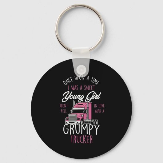 Porte-clés Grumpy Trucker Girl Truck Driver Femmes Une Fois U (Recto)